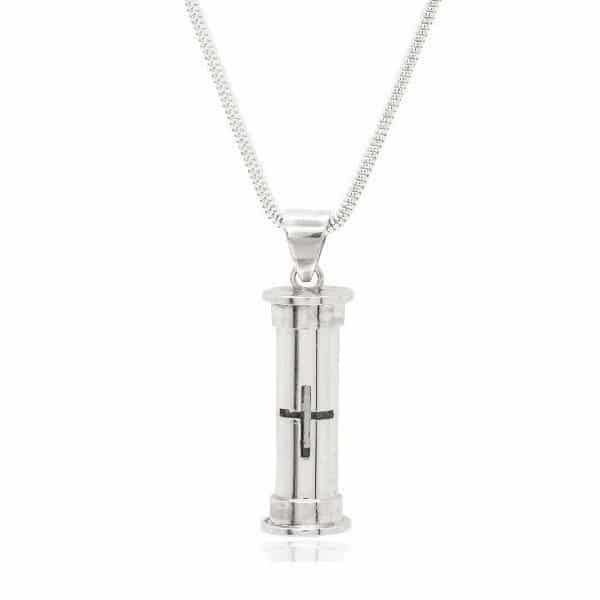 Silver Cross Memory Pendant Capsule