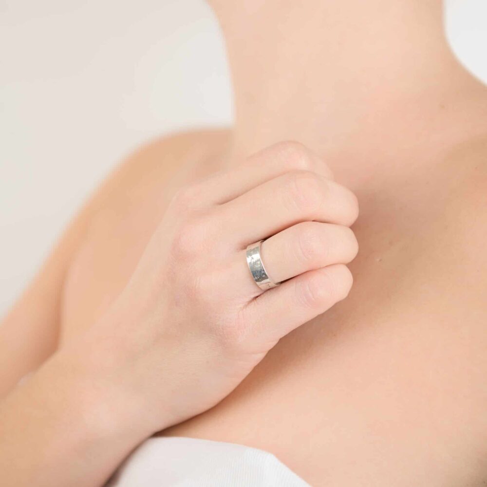 Silver Memorial Handwriting Ring
