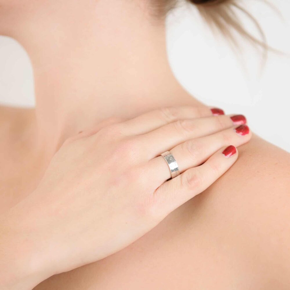 Silver Memorial Handwriting Ring