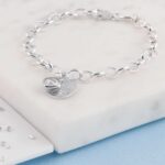 Memorial Belcher Chain Bracelet, Ashes Imprint Disc, Sterling Silver