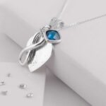 Birthstone Heart Pendant with Infinity Knot