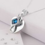Birthstone Heart Pendant with Infinity Knot