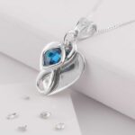 Birthstone Heart Pendant with Infinity Knot