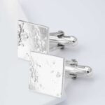 Silver Memorial Ashes Imprint Cufflinks, Rectangular.