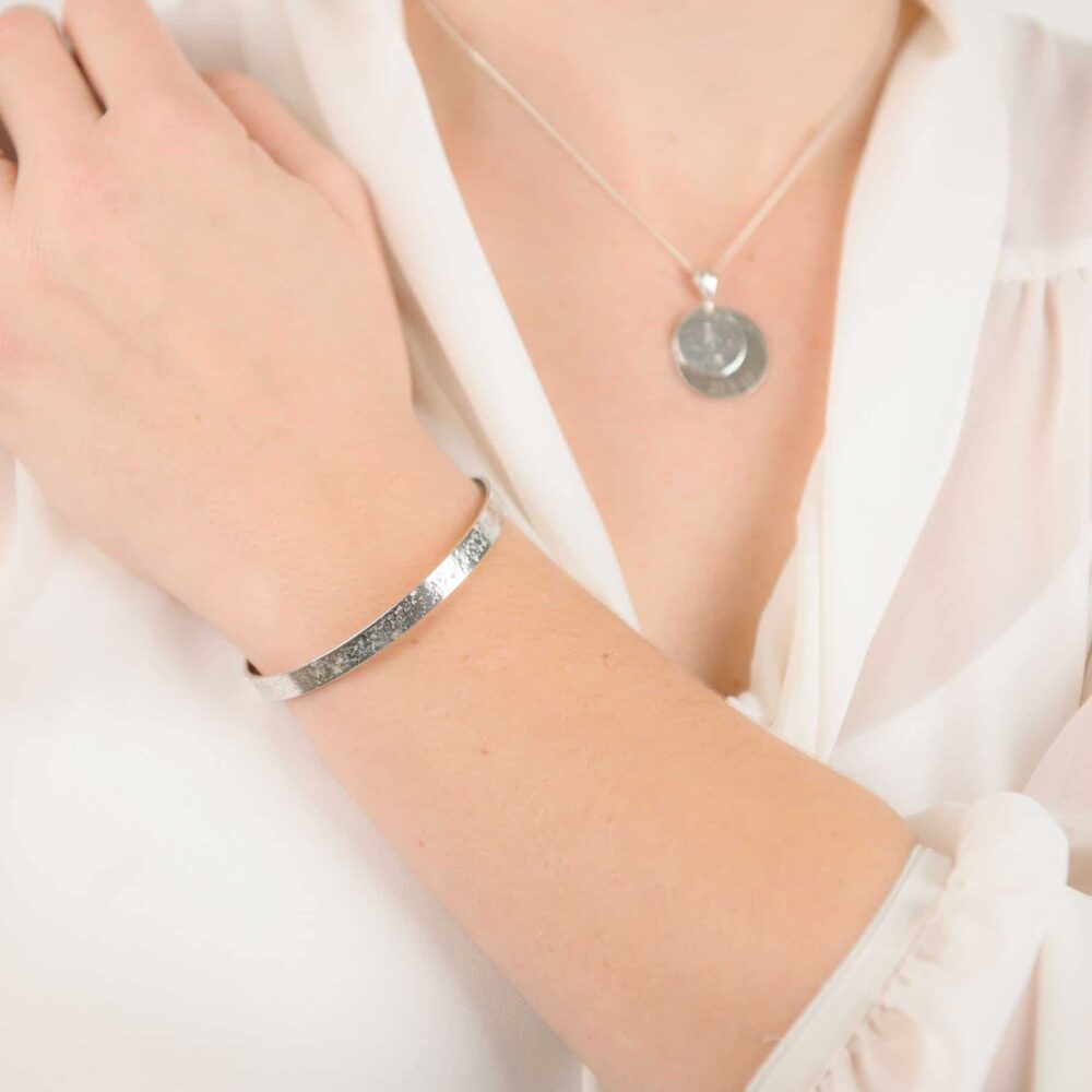 Silver Memorial Torque Bangle