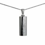 Traditional Scroll Engraved Oval Memorial Cylinder Urn