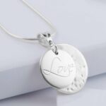 Ashes Imprinted Silver Disc Love Pendant