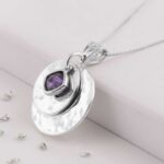 Ashes Imprinted Birthstone Pendant