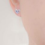 Silver Crystarosin Heart Earrings