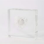 Square Sparkling Glass Heart Memorial