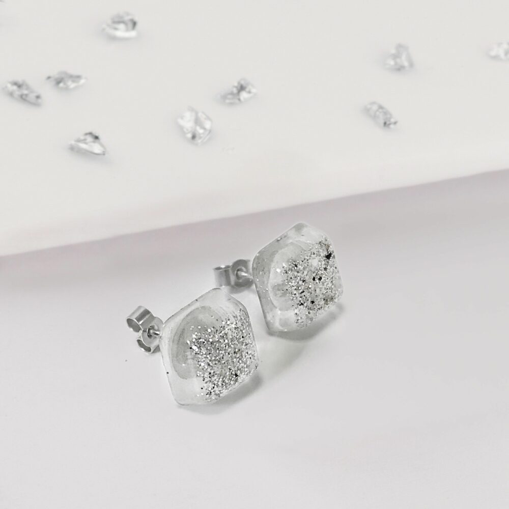 Crystarosin Square Stud Earrings
