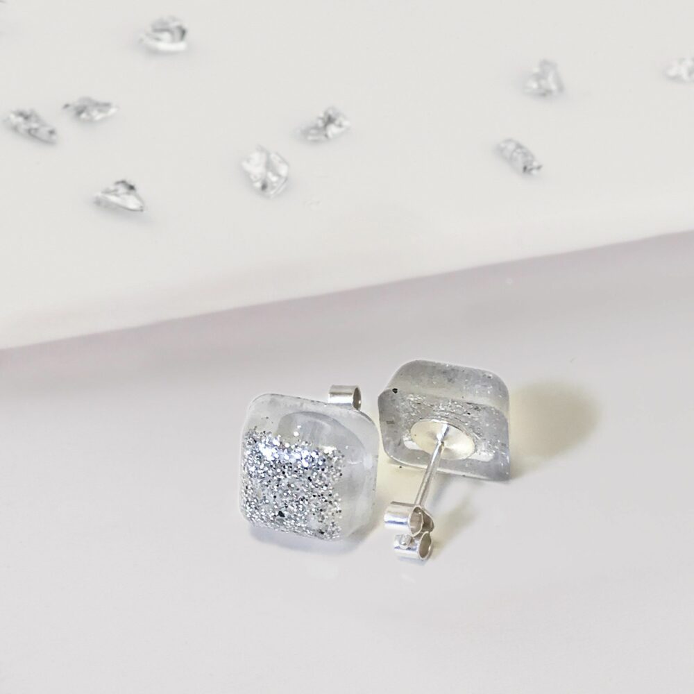 Crystarosin Square Stud Earrings