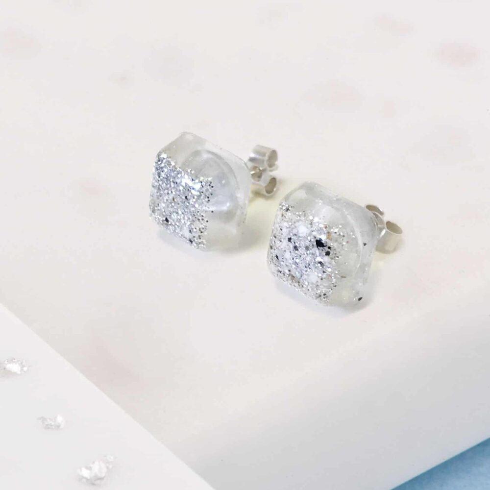 Crystarosin Square Stud Earrings