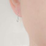 Silver Teardrop Inlaid Memorial Earrings