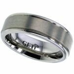 Flat profile Titanium ring with edge rails. For Ashes or Hair.