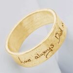 9ct Gold Memorial Ring With Handwriting Engraving