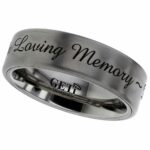 Flat Profile Titanium ring, with Your Enscription, for Ashes.