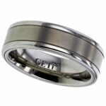 Flat Profile Titanium ring, Twin Grooves and Satin Centre.